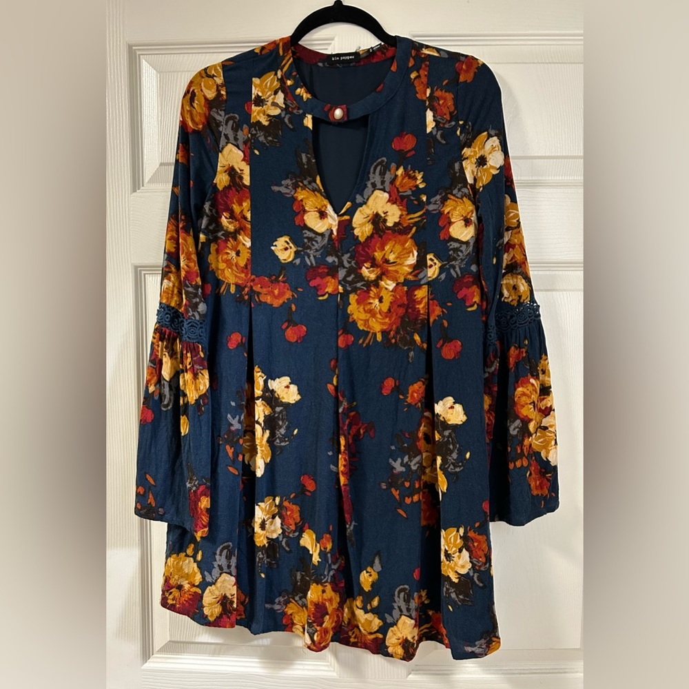 Navy floral dress